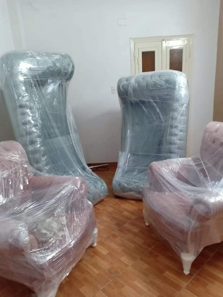 ونش رفع هيدروليكي وعمال شركة نقلينو لنقل وتغليف الاثاث في المنيب والجيزة